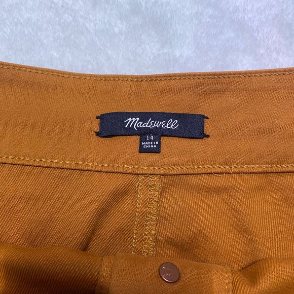 Madewell Camel Colored Soft Denim Jean Button Up Skirt Womens Size 14 - Picture 6 of 11